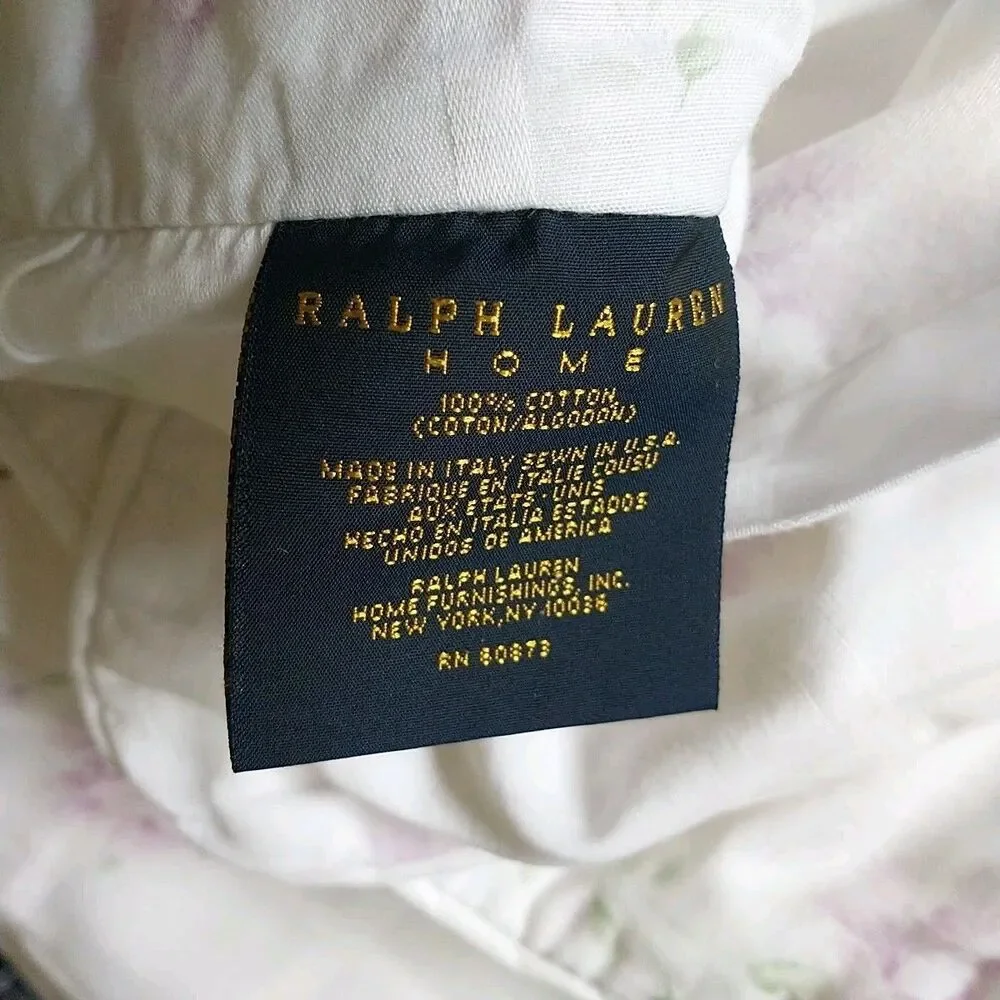 Ralph Lauren QUEEN FULL Solange Duvet Cover Floral White Pink Check Shabby Chic